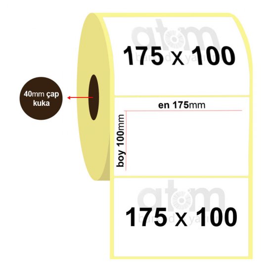 175mm x 100mm Kuşe Etiket (Sticker)