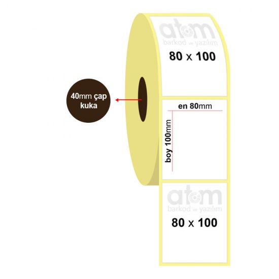 80mm x 100mm Kuşe Etiket (Sticker)