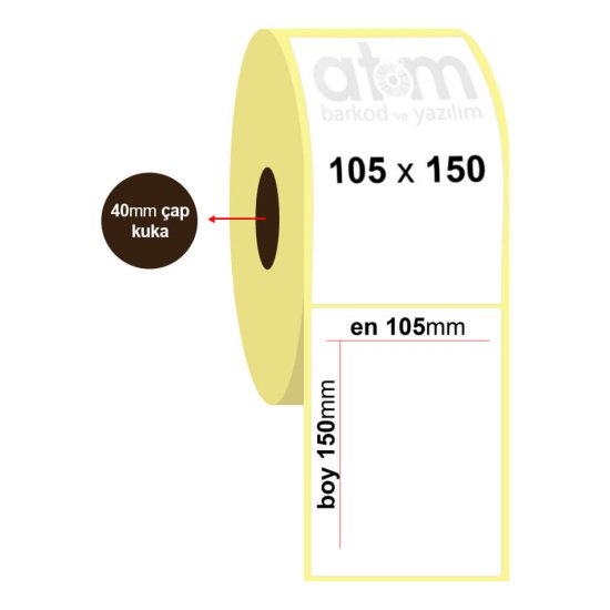 105mm x 150mm Lamine Termal Etiket (Sticker)
