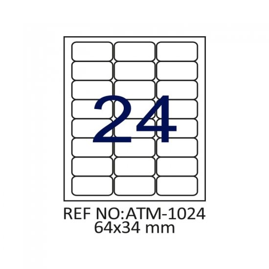 64 X 34 Lazer Etiket ATM-1024