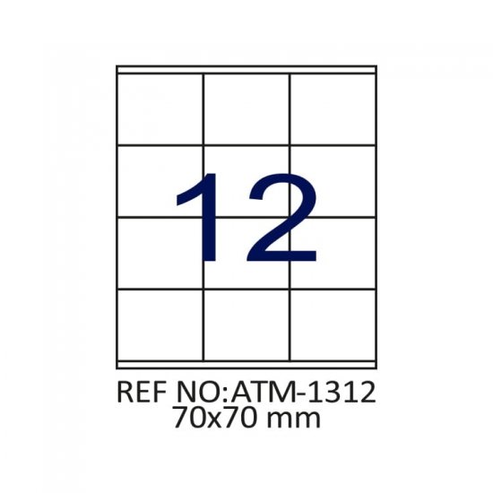 70 X 70 Lazer Etiket ATM-1312