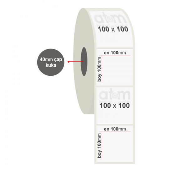 100mm x 100mm Lamine Termal Etiket (Deepfreeze (Soğuğa Dayanıklı Yapışkanlı Tutkal))
