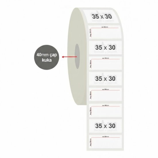 35mm x 30mm PP Metalize Etiket (Sticker)