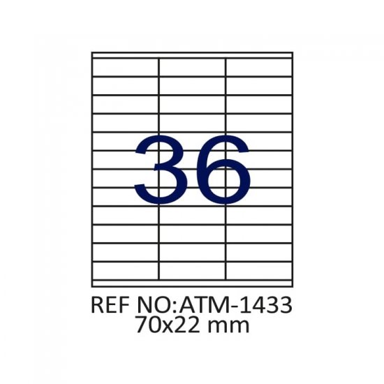 70 X 22 Lazer Etiket ATM-1433