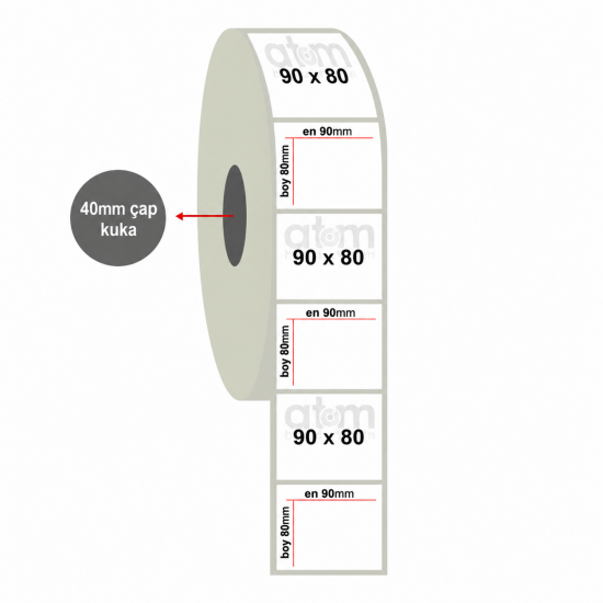 90mm x 80mm Kuşe Etiket (Sticker)