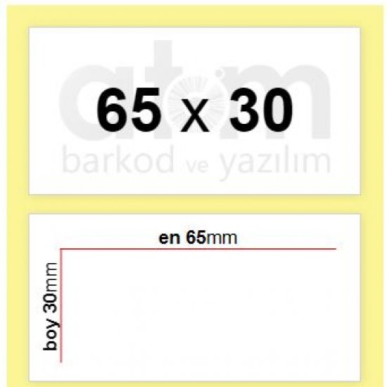 65mm x 30mm Kuşe Etiket (Sticker)