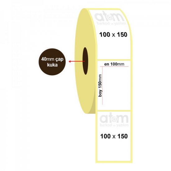 100mm x 150mm Kuşe Etiket (Sticker) (500 sarım)