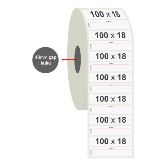 100mm x 18mm PP Şeffaf Etiket (Sticker)