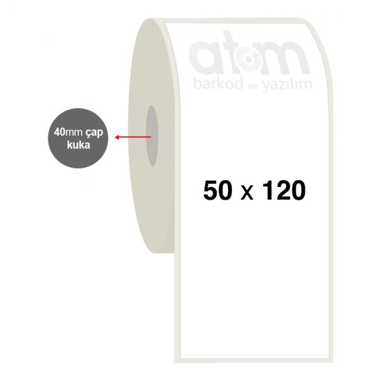 50mm x 120mm Şeffaf Etiket (Sticker)