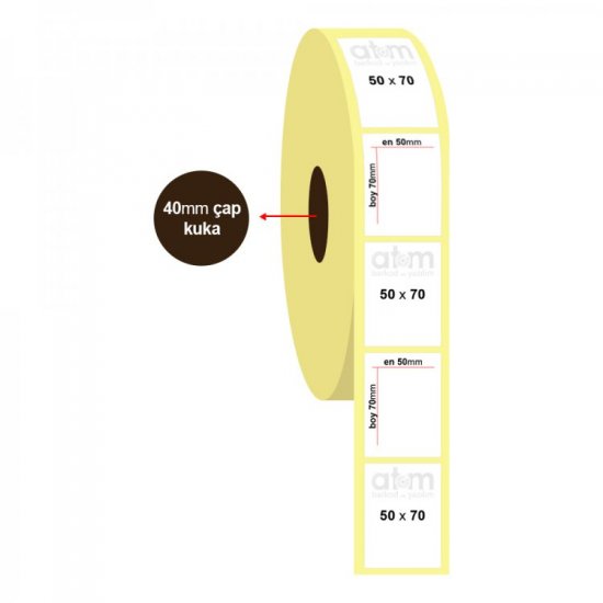 50mm x 70mm Termal Etiket Nonperm (Sticker)
