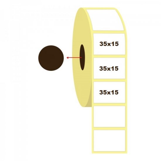 35mm x 15mm Termal Etiket Nonperm (Sticker)