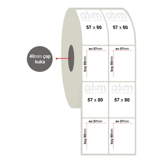 57mm x 80mm 2'li Fastyre Etiket(Sticker)
