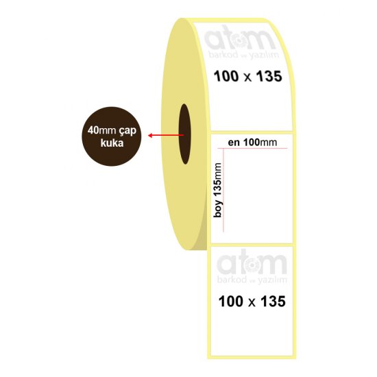 100mm x 135mm Termal Etiket (Sticker)