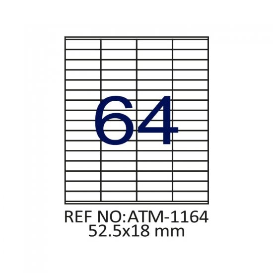 52.5 X 18 Lazer Etiket ATM-1164