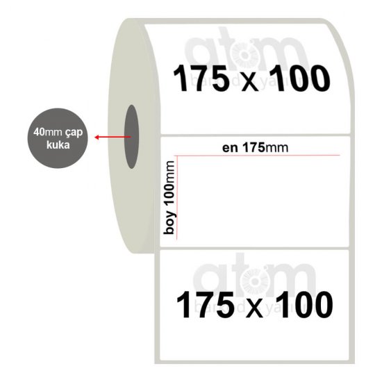 175mm x 100mm Silvermat Etiket (Sticker)