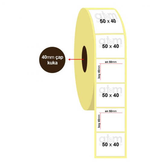 50mm x 40mm Vellum Etiket (Sticker)