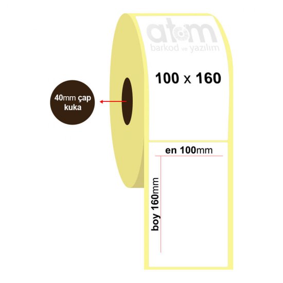 100mm x 160mm Lamine Termal Etiket (Sticker)