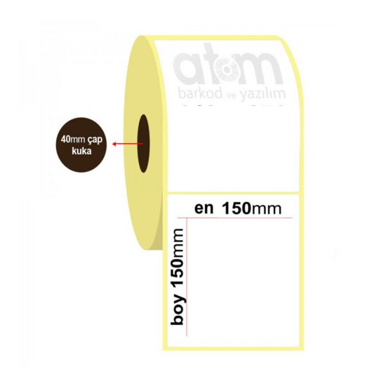 150mm x 150mm PP Opak Mat  Etiket (Sticker)