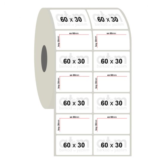 60mm x 30mm 2'li PP Şeffaf Etiket (Sticker)
