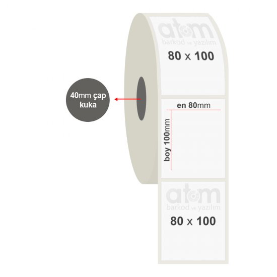 80mm x 100mm PP Şeffaf Etiket (Sticker)