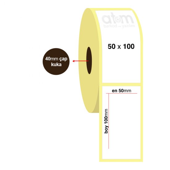 50mm x 100mm Termal Etiket (Sticker)