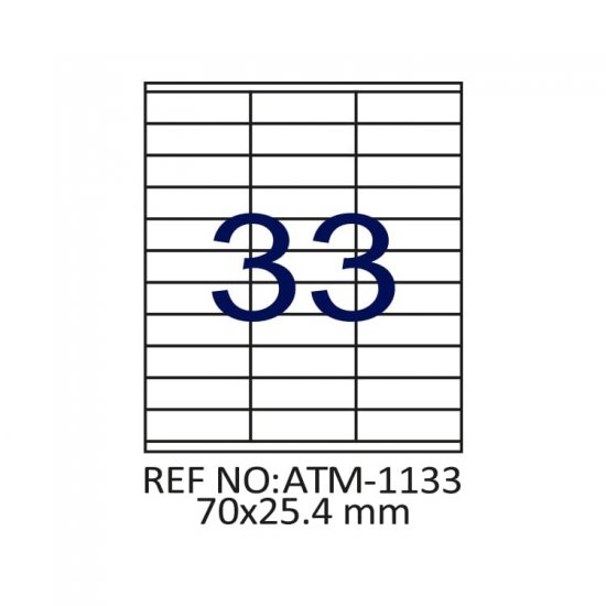 70 X 25.4 Lazer Etiket ATM-1133