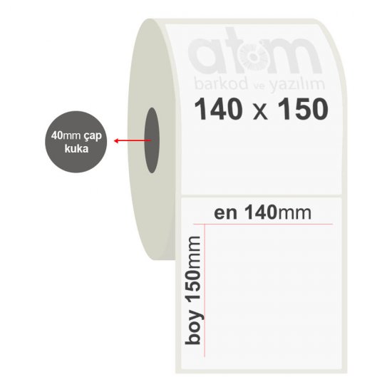 140mm x 150mm PP Opak Etiket (Sticker)