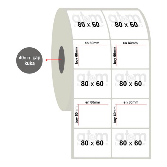 80mm x 60mm 2'li Fastyre Etiket(Sticker)