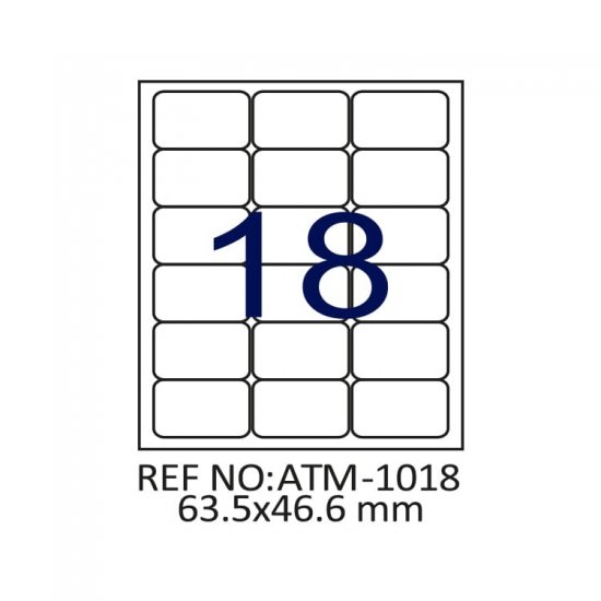 63.5 X 46.6 Lazer Etiket ATM-1018