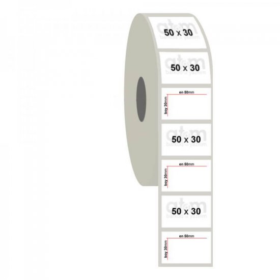 50mm x 30mm PP Şeffaf Etiket (Sticker)