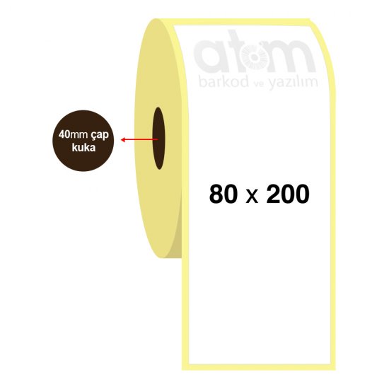 80mm x 200mm Kuşe Etiket (Sticker)