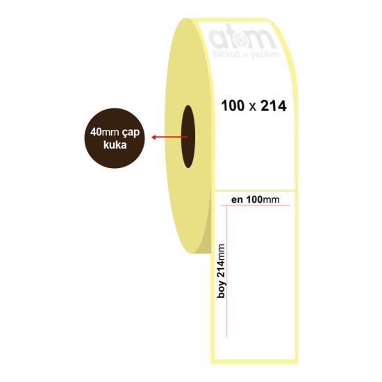 100mm x 214mm Vellum Etiket (Sticker)