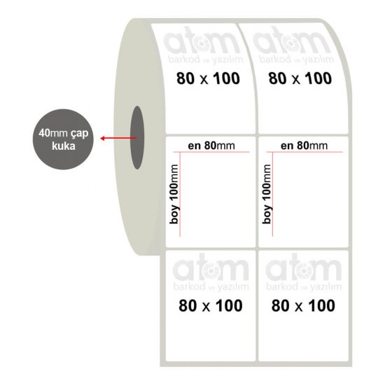 80mm x 100mm 2'li Silvermat Etiket (Sticker)