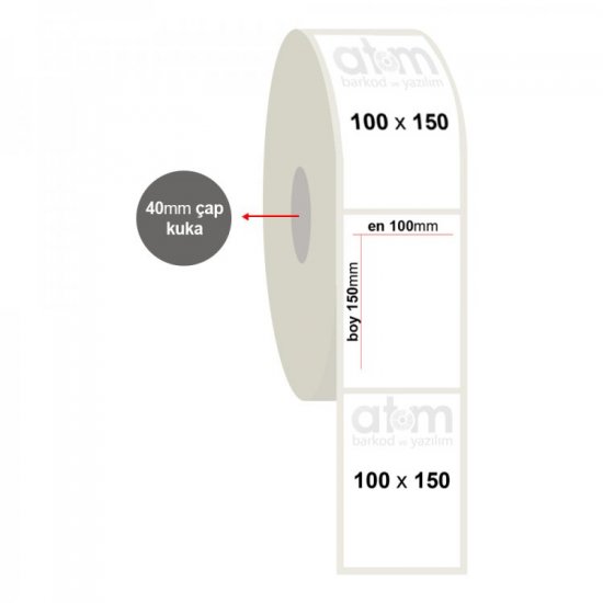 100mm x 150mm PP Opak Holtment Etiket (Sticker)