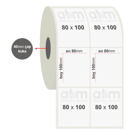 80mm x 100mm 2'li PP Şeffaf Etiket (Sticker)
