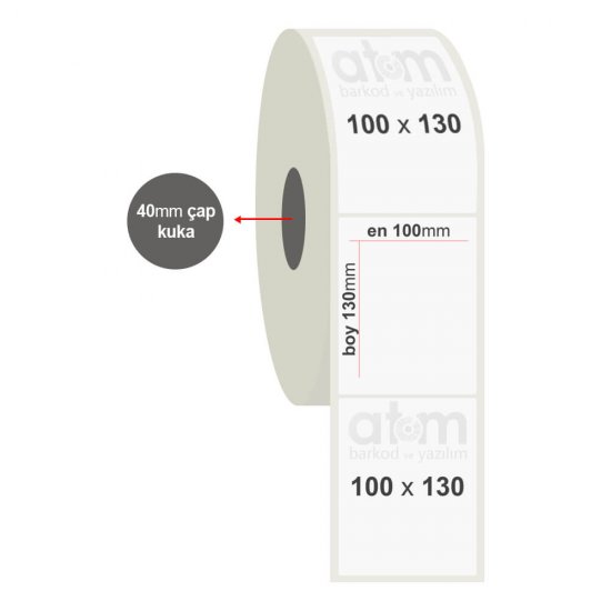 100mm x 130mm PP Opak Etiket (Sticker)