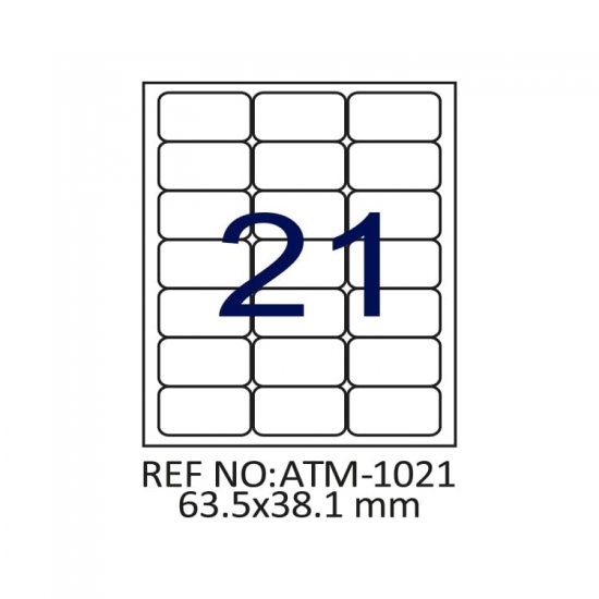63.5 X 38.1 Lazer Etiket ATM-1021