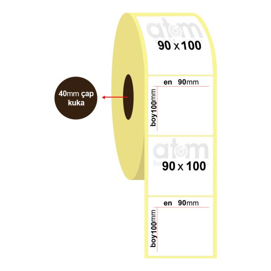 90mm x 100mm Kuşe Etiket (Sticker)