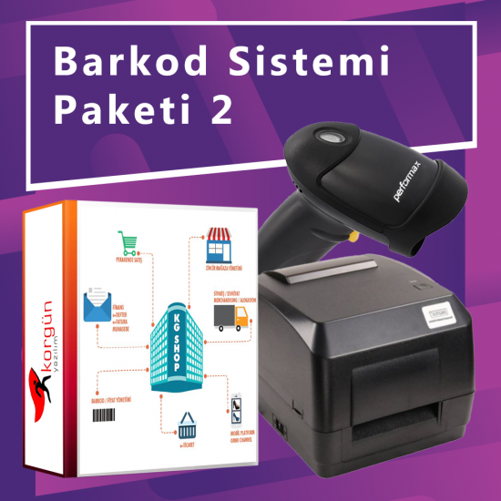 Barkod Yazıcı, Okuyucu ve Programlı Barkod Sistemi Paketi 2
