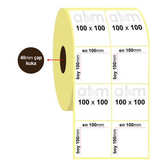 100mm x 100mm 2'li Vellum Etiket (Sticker)