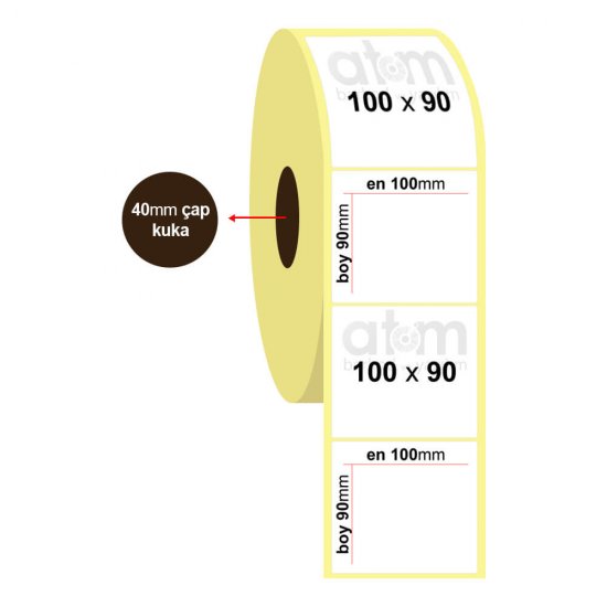 100mm x 90mm Lamine Termal Etiket (Sticker)