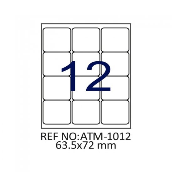 63.5 X 72 Lazer Etiket ATM-1012