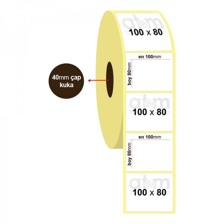 100mm x 80mm Sarı Termal Etiket (Sticker)
