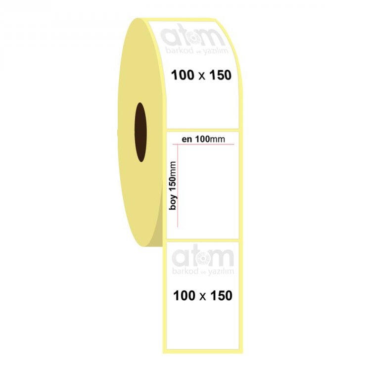 100mm x 150mm Kuşe Etiket (Sticker)