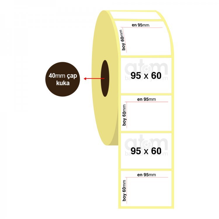 95mm x 65mm PP Şeffaf Etiket (Sticker)