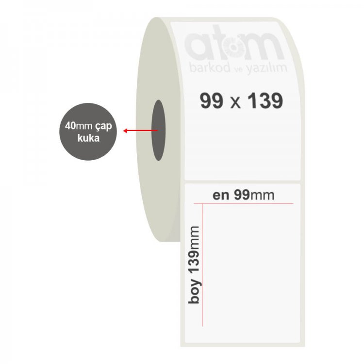 99mm x 139mm PP Opak Etiket (Sticker)
