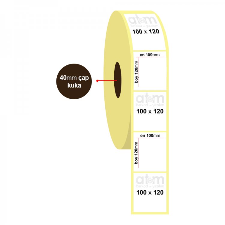 100mm x 120mm Lamine Termal Etiket (Sticker)
