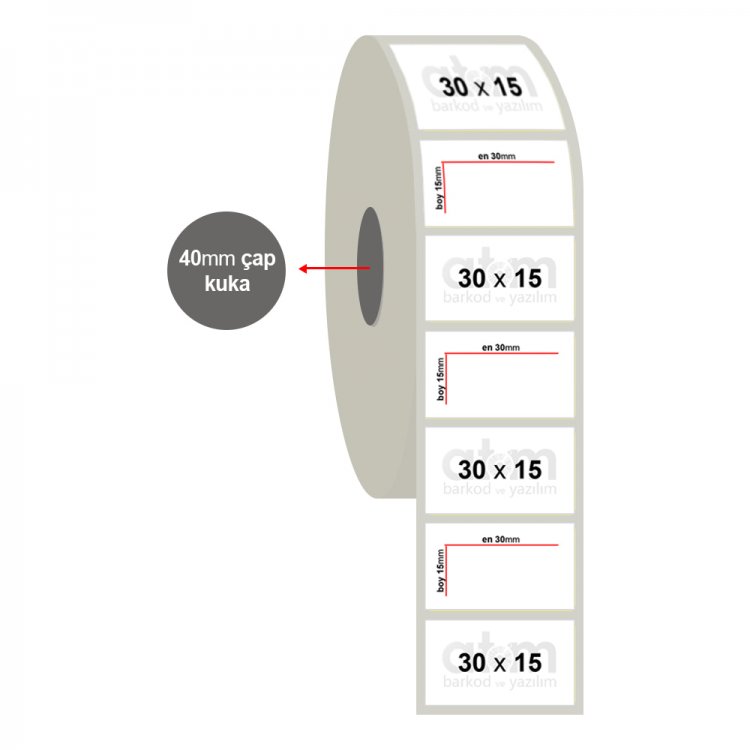 30mm x 15mm Silvermat Etiket (Sticker)