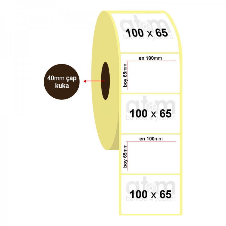 100mm x 65mm Kuşe Etiket (Sticker)