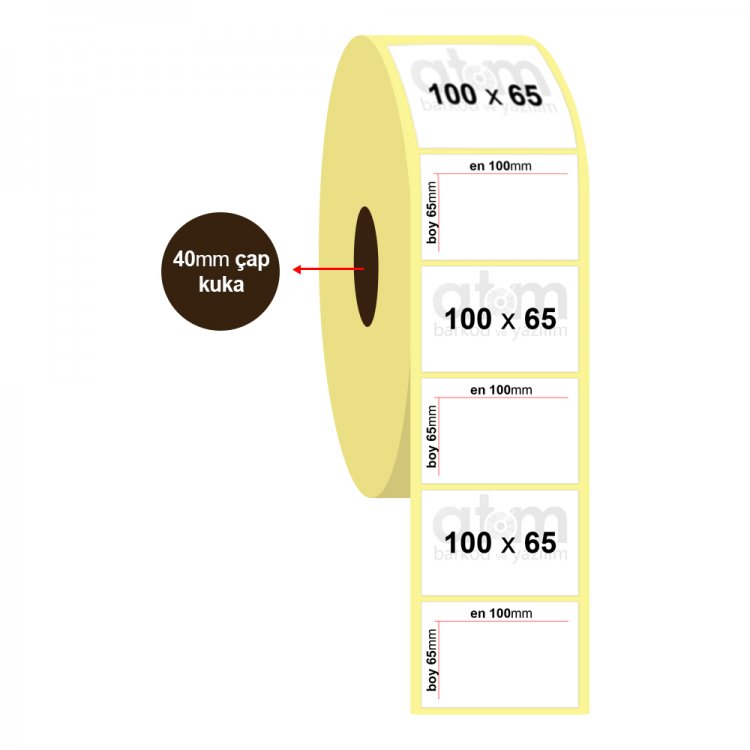 100mm x 65mm Lamine Termal Etiket (Sticker)